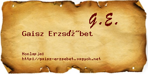 Gaisz Erzsébet névjegykártya